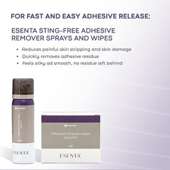 skin barrier wipe esenta sting free silicone zanthalene individual packet nonsterile packaging type case