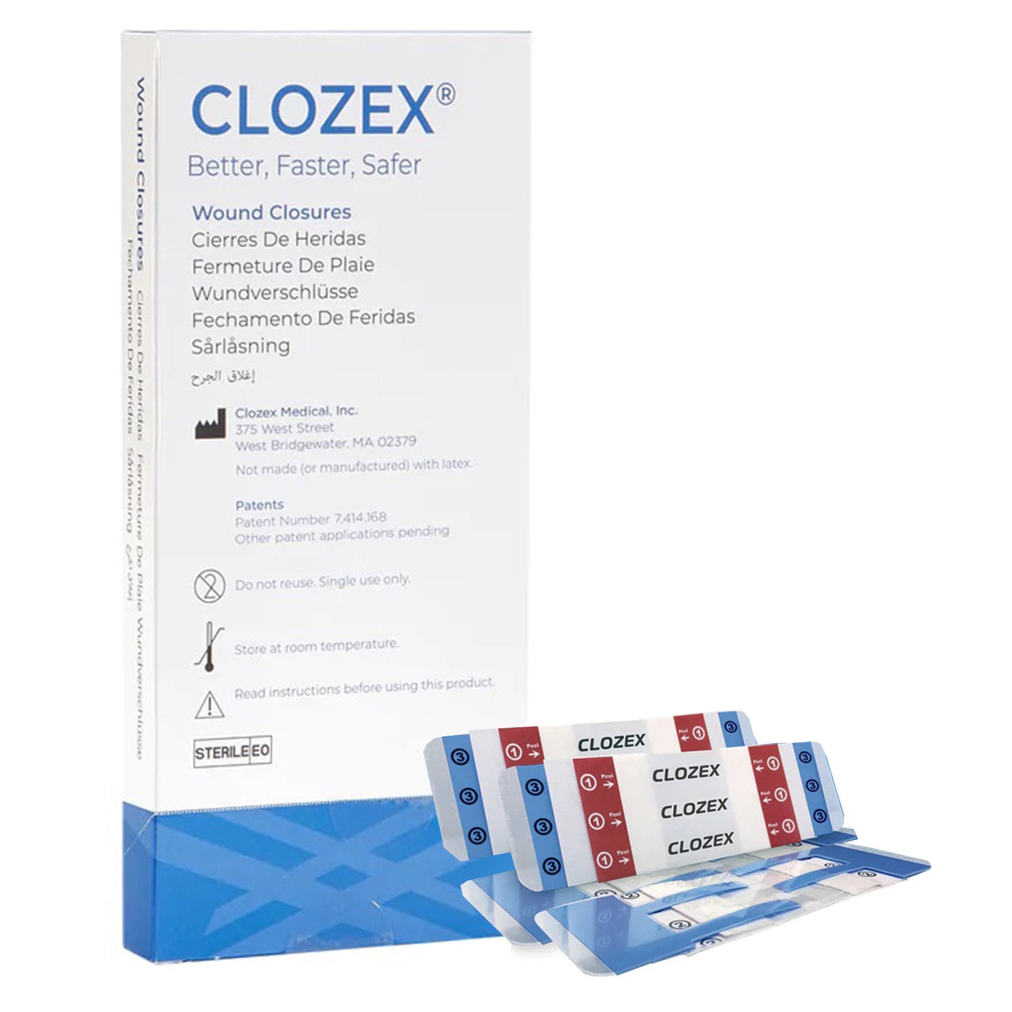 Skin Closure Device Clozex 1 1/2 X 1 3/8 Inch Polyurethane, Polyester, Medical Grade Acrylic Interlaced Closure Strip Clear