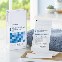 skin closure strip mckesson 1 2 x 4 inch nonwoven material reinforced strip white packaging type box
