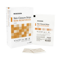 Skin Closure Strip McKesson 1/4 X 1 1/2 Inch Nonwoven Material Flexible Strip Tan