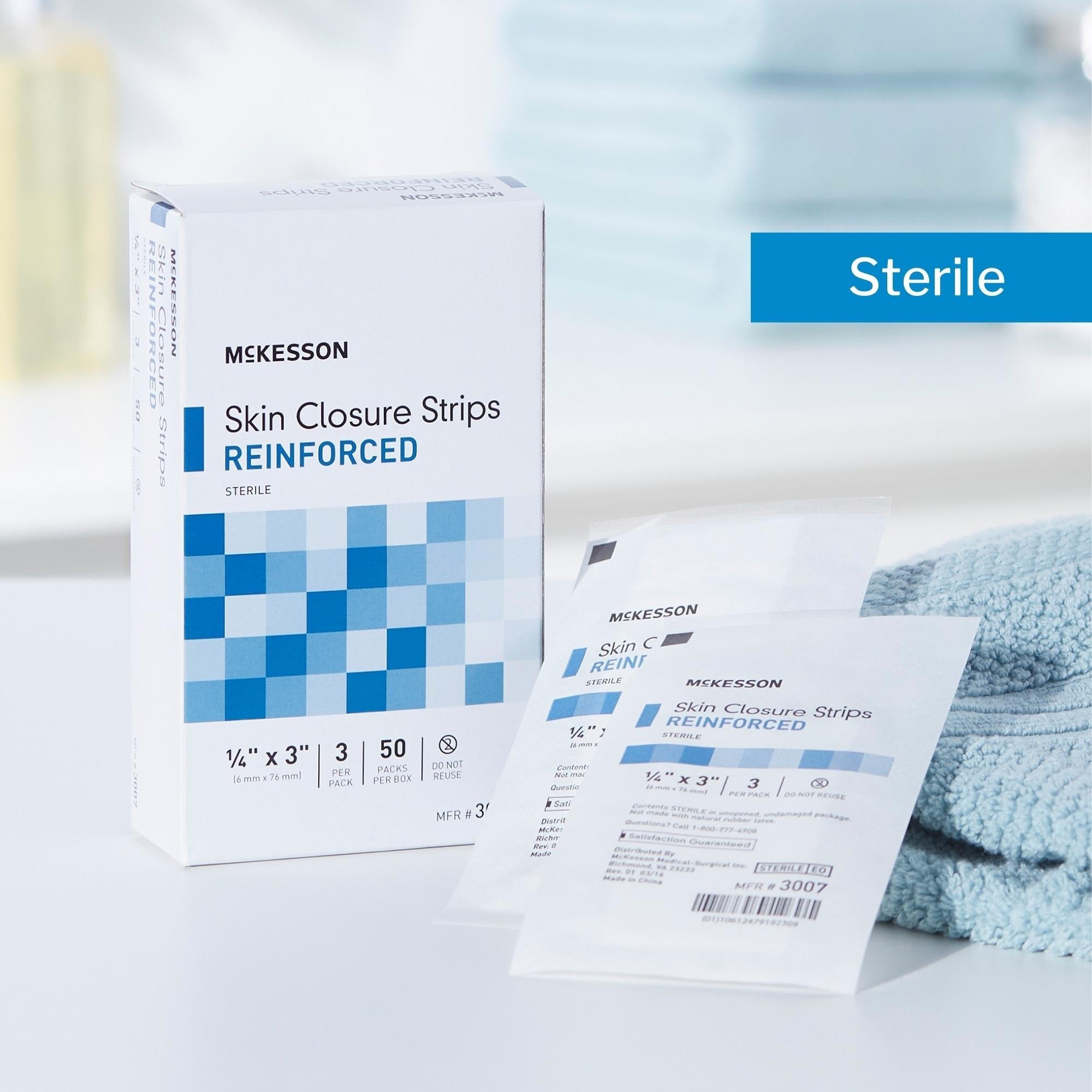 skin closure strip mckesson 1 4 x 3 inch nonwoven material reinforced strip white packaging type box