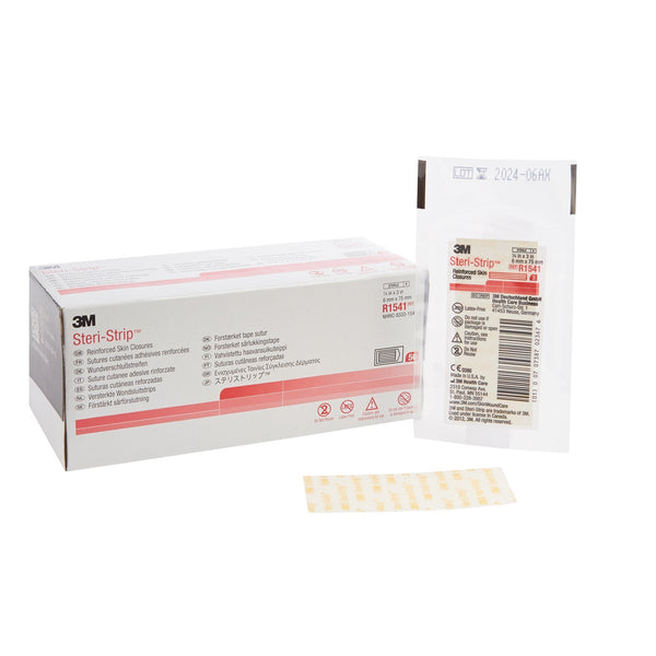 Skin Closure Strip Steri Strip 1/4 X 3 Inch Nonwoven Material Reinforced Strip White