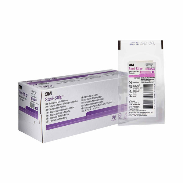 Skin Closure Strip Steri Strip 1/8 X 3 Inch Nonwoven Material Reinforced Strip White
