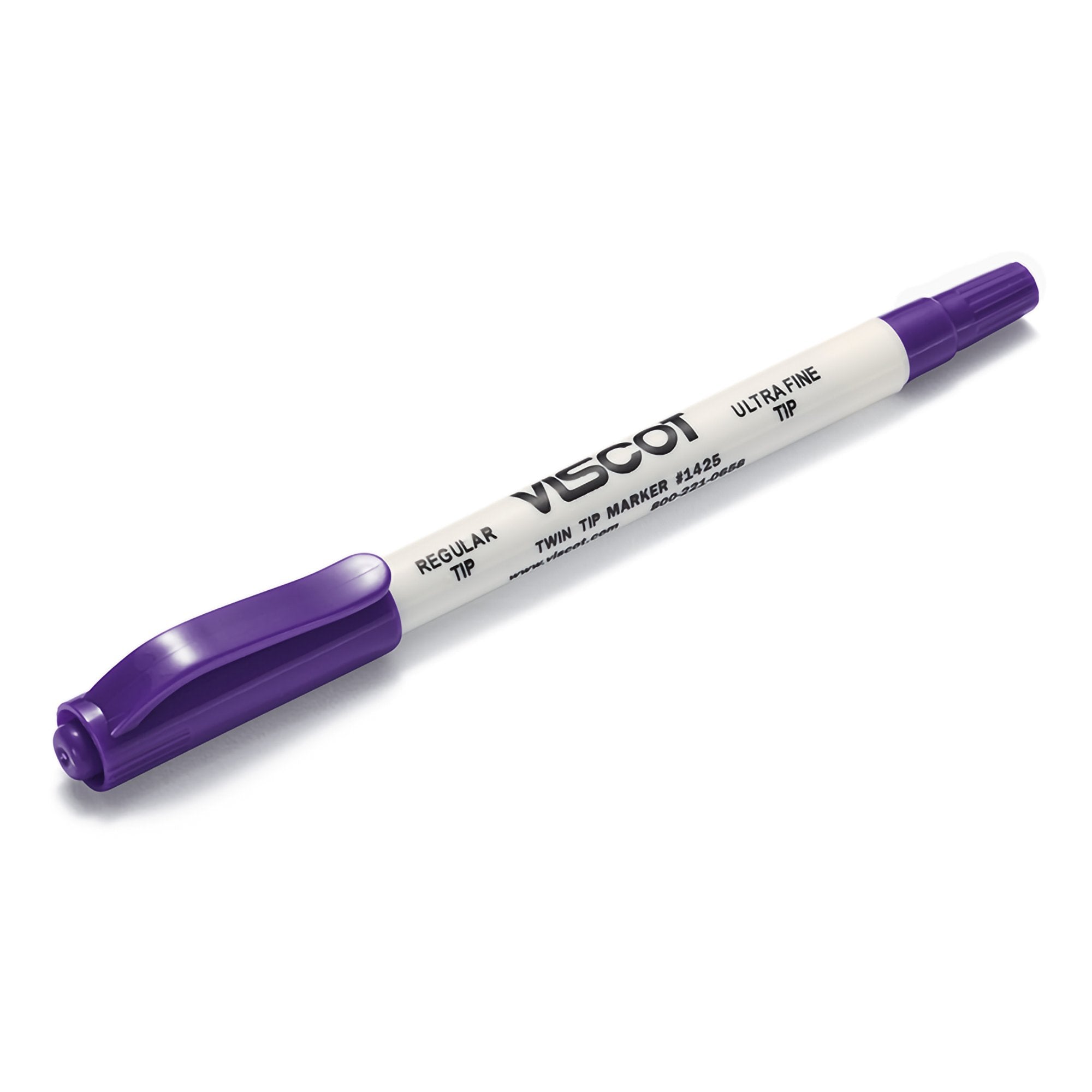 Skin Marker with Ruler Viscot Twin Tip Gentian Violet / Gentian Violet Ink Sterile Full Size Dual Tip, Regular / Ultra Fine