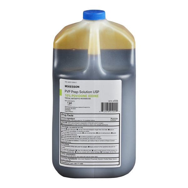 Skin Prep Solution McKesson 1 gal. Jug 10% Strength Povidone Iodine NonSterile