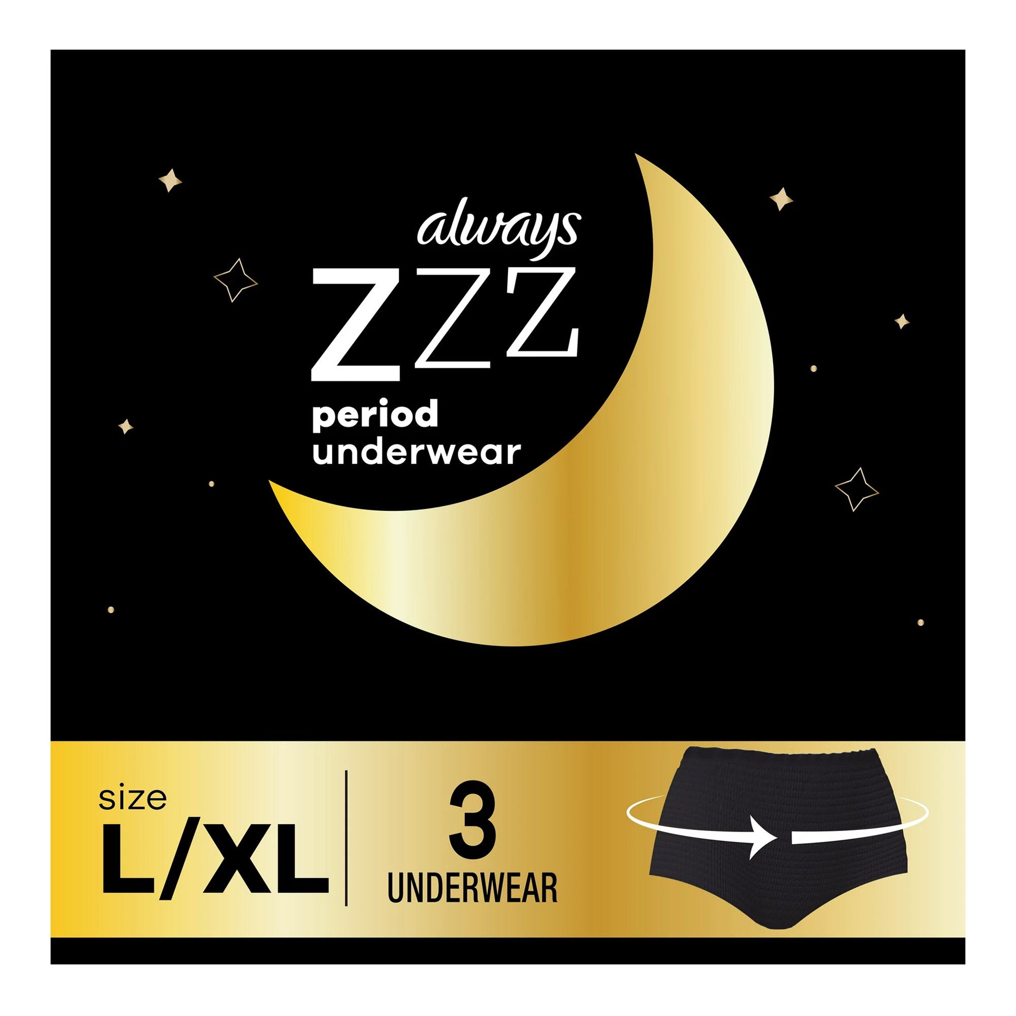 Period Underwear Always® ZZZ Overnight Heavy Absorbency