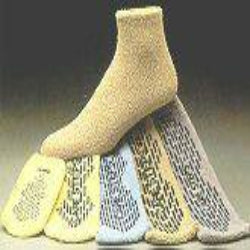 Slipper Socks Care Steps Unisex Adult Medium Single Tread Single Patient Use Blue