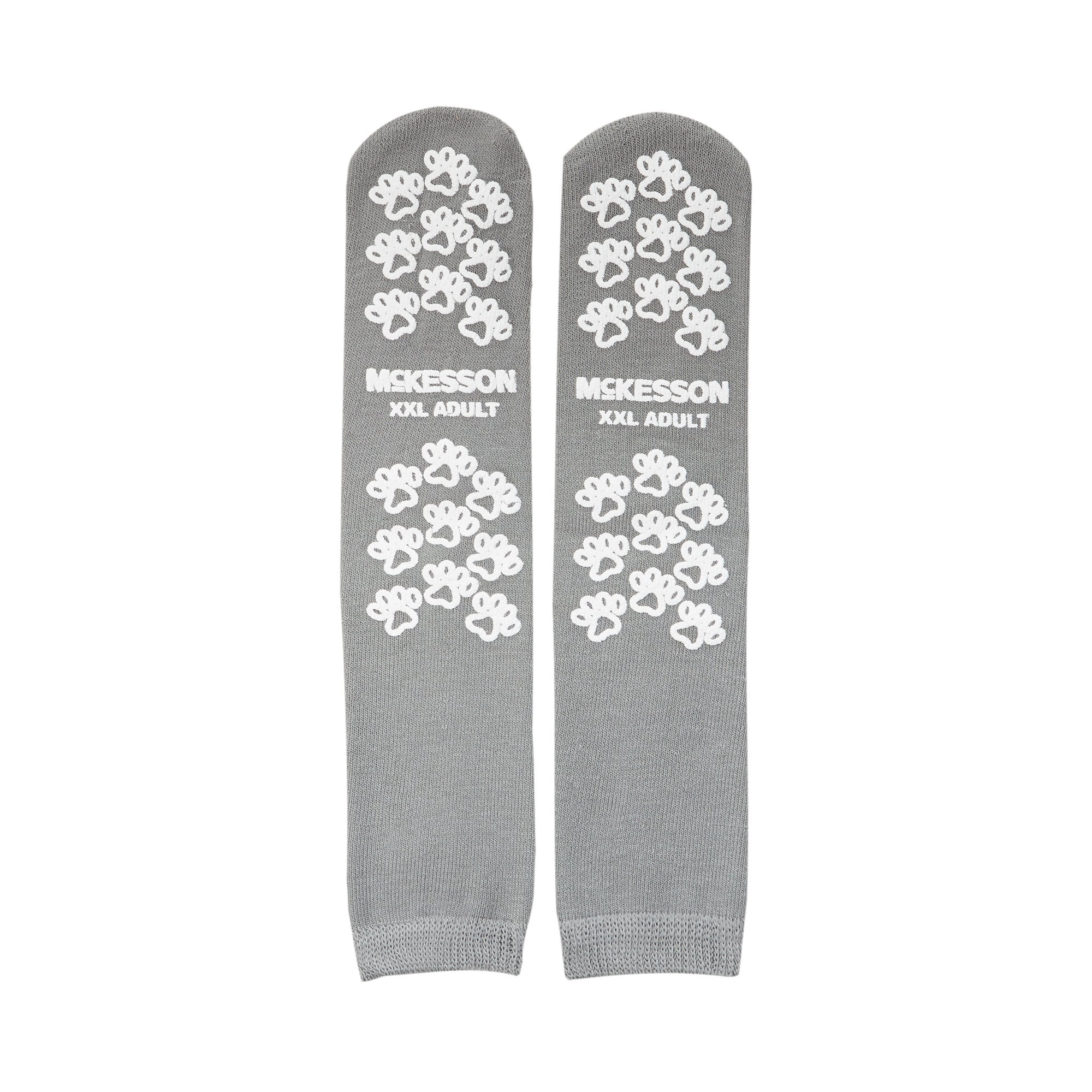 Slipper Socks McKesson Terries Unisex Adult 2X Large Double Tread Single Patient Use Gray
