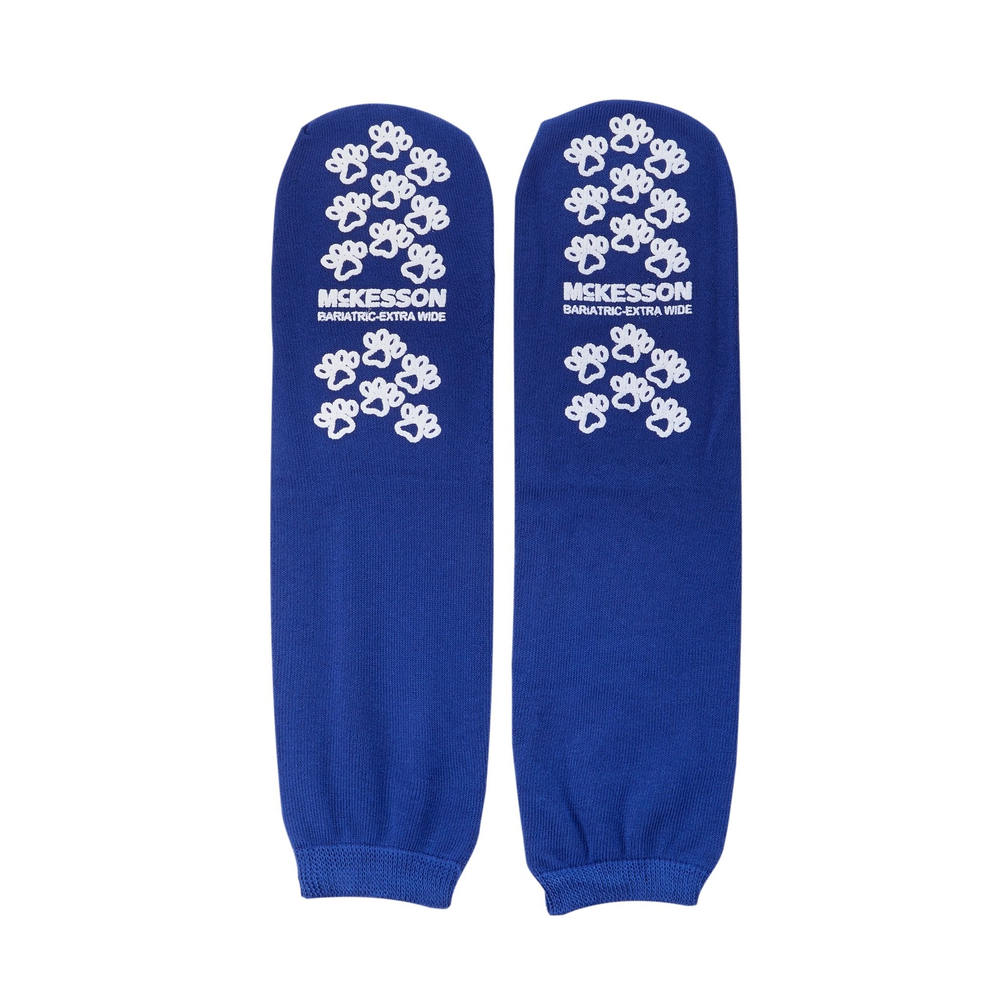 Slipper Socks McKesson Terries Unisex Adult Bariatric / X Wide Double Tread Single Patient Use Royal Blue