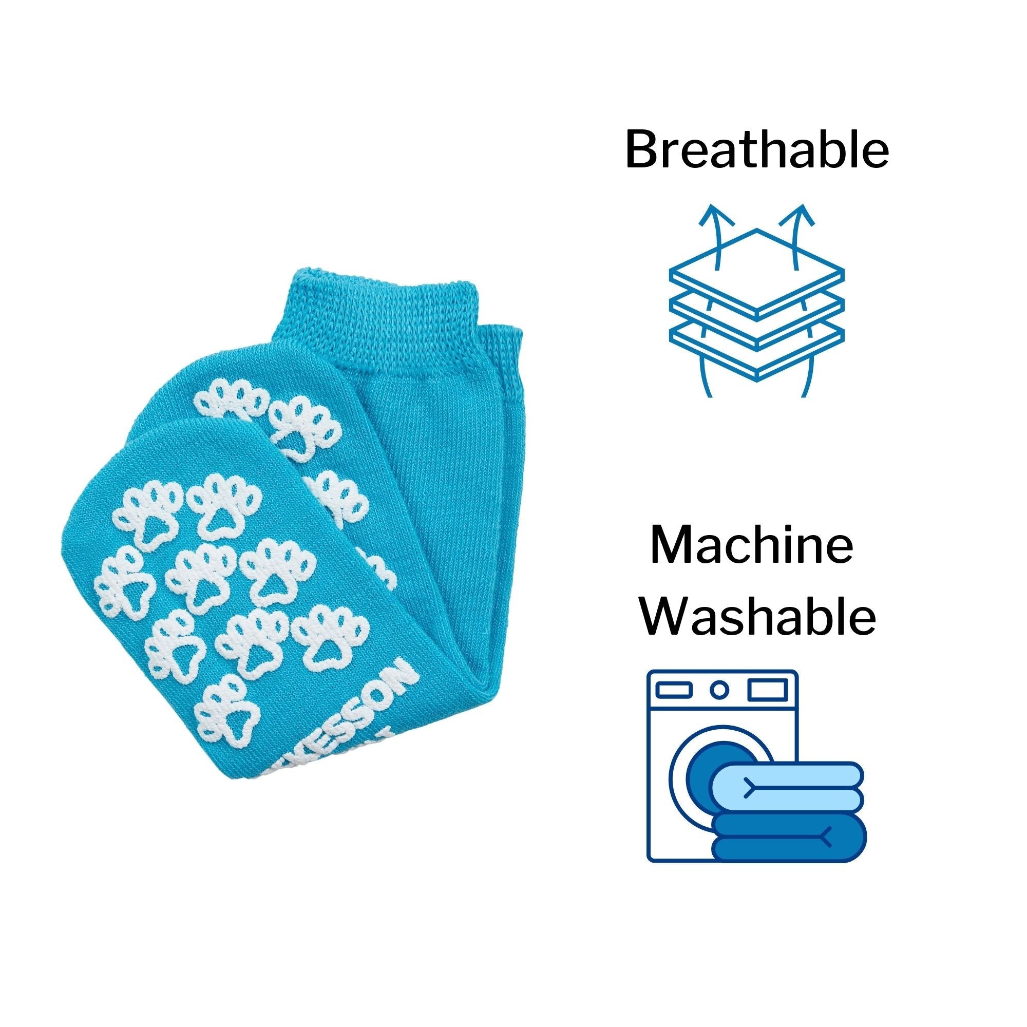 slipper socks mckesson terries unisex adult large single tread single patient use teal packaging type case