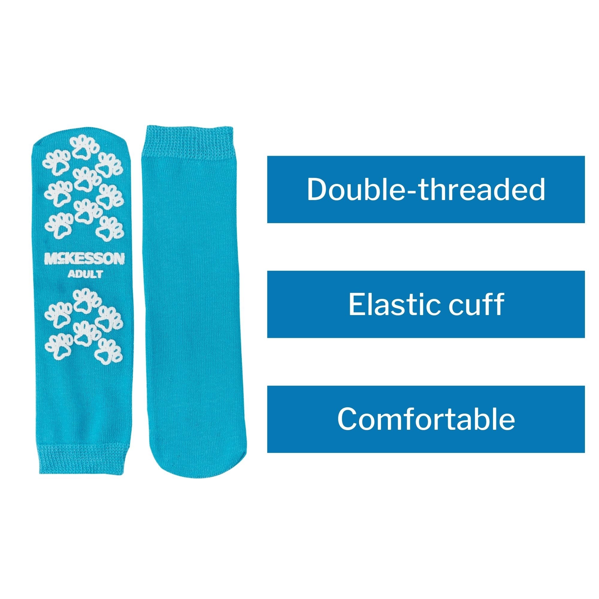 slipper socks mckesson terries unisex adult large single tread single patient use teal packaging type case