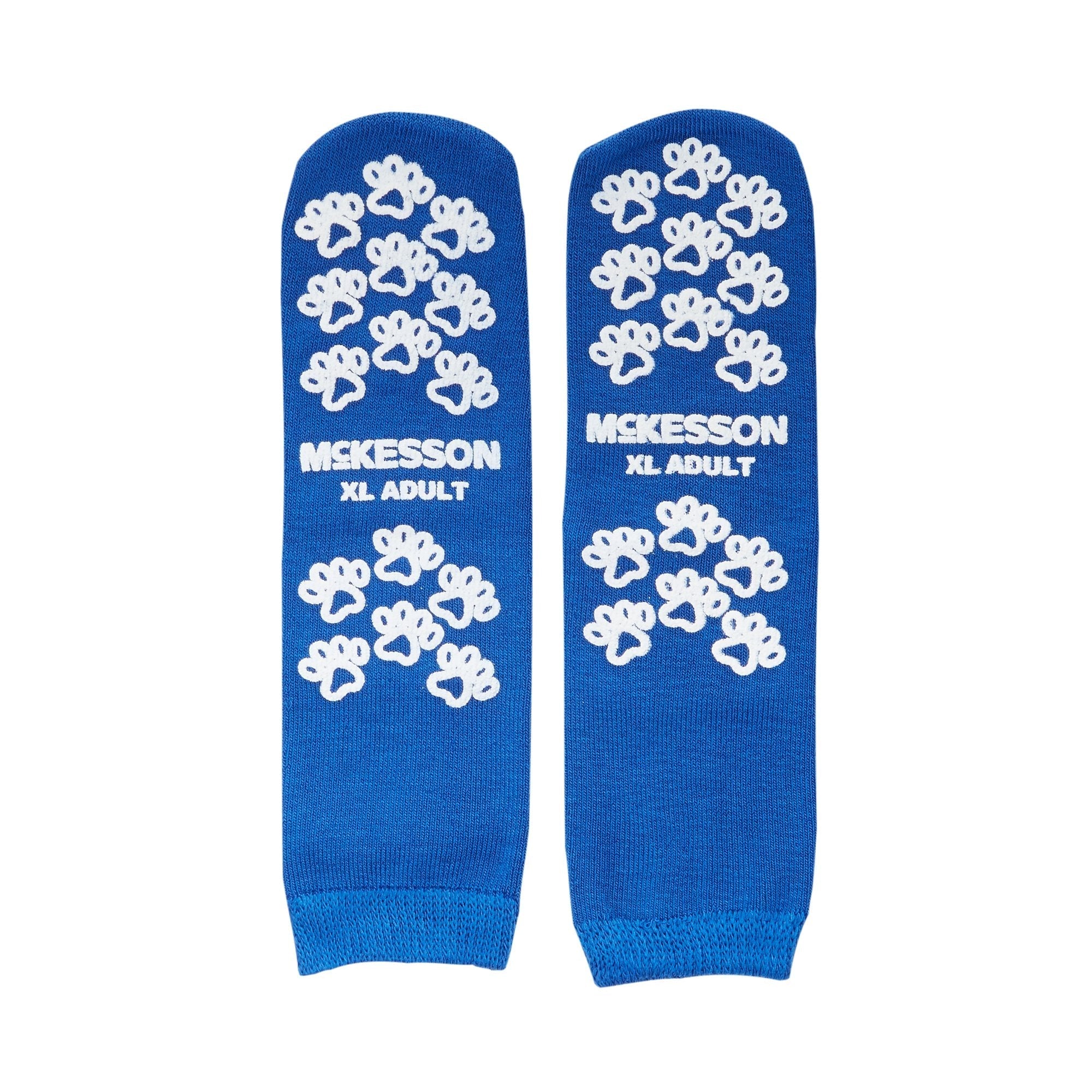 Slipper Socks McKesson Terries Unisex Adult X Large Double Tread Single Patient Use Royal Blue