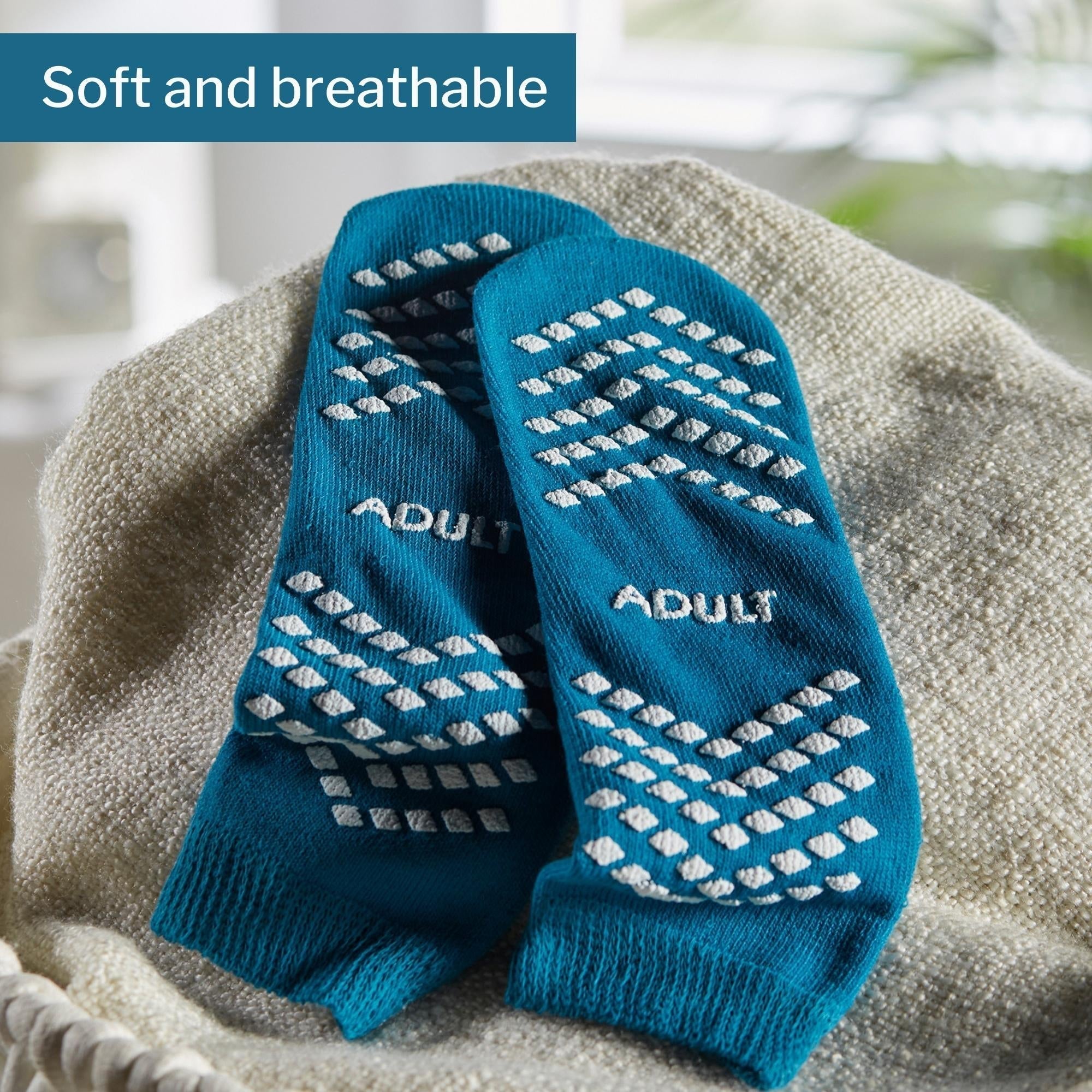 slipper socks mckesson unisex adult large single tread single patient use teal packaging type case