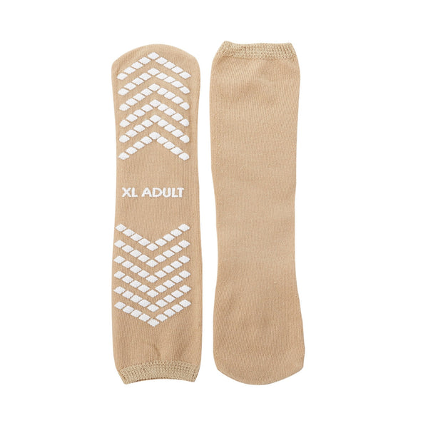 Slipper Socks McKesson Unisex Adult X Large Single Tread Single Patient Use Tan