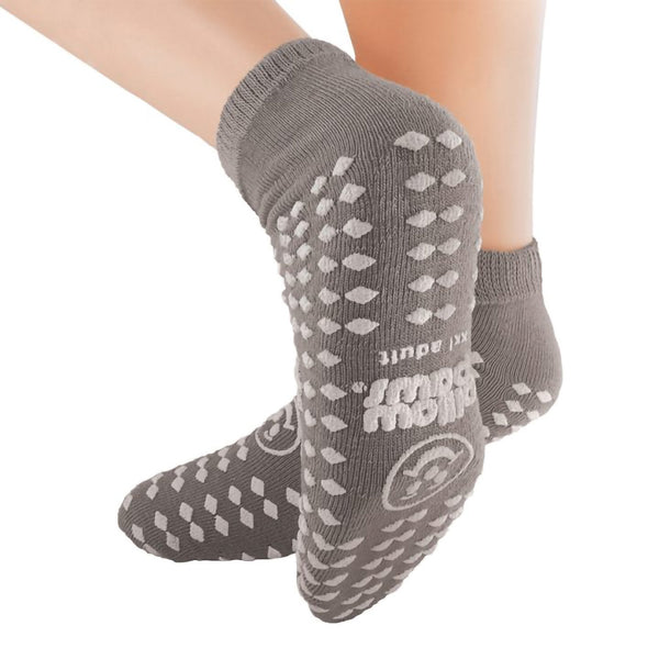Slipper Socks Pillow Paws 360° Imprint Unisex Adult 2X Large All Around Tread Single Patient Use Gray