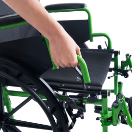 Dynarex 10285-ELR GreenLine Wheelchair 20"x16" With Elevating Leg Rest,250lbs Capacity, Green