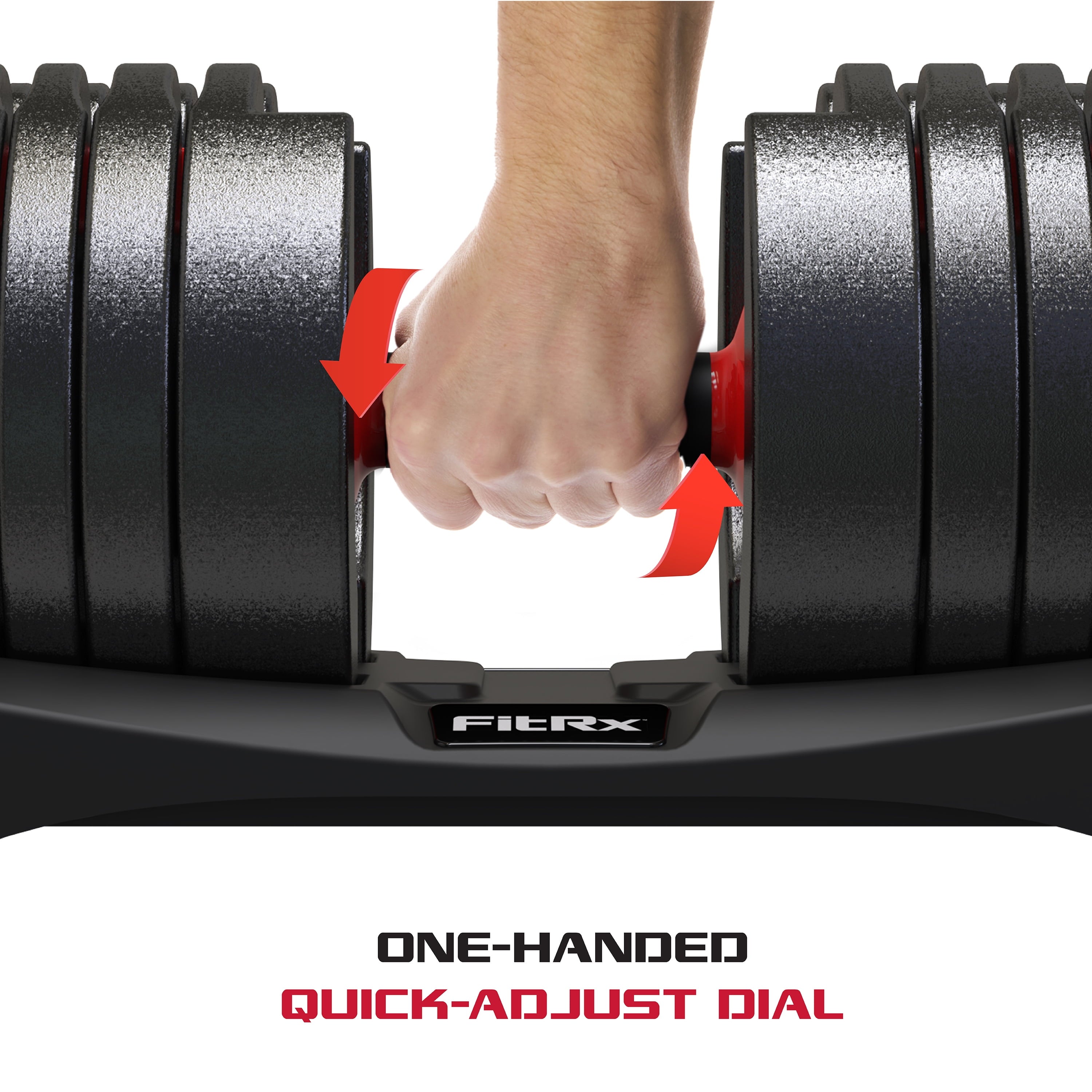 Smartbell XL, Quick Select Adjustable Dumbbell, 10 90 Lbs. Weight, Black, Single