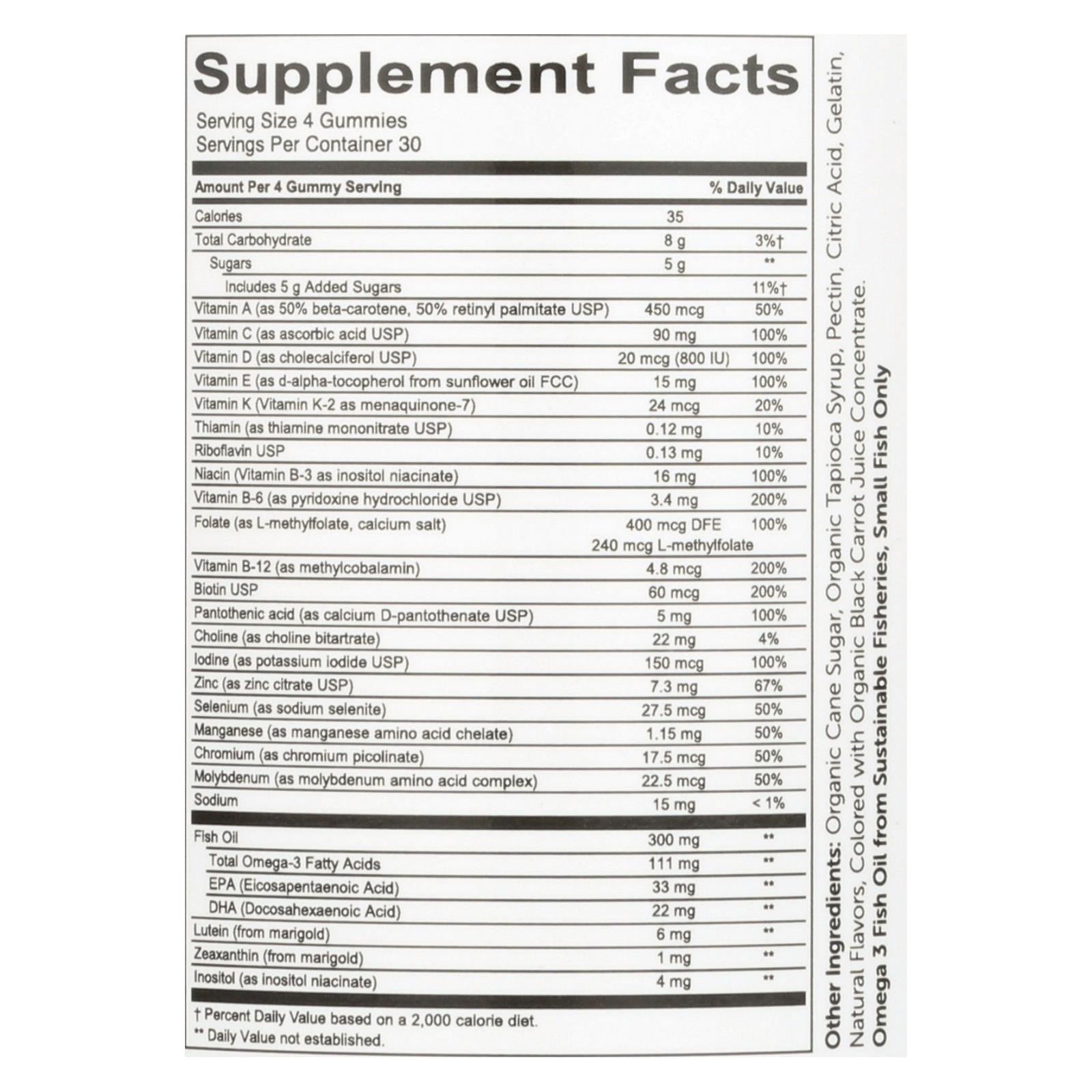 smartypants gummy multivitamin teen girl complete 120 count