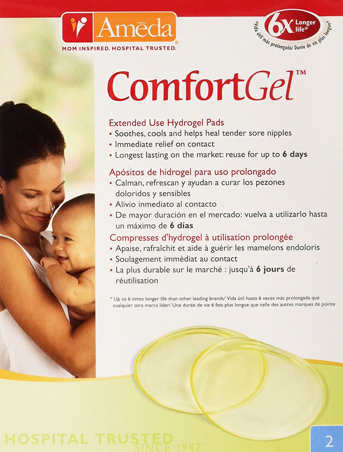 Nursing Pad Comfort Gel One Size Fits Most Hydrogel Reusable