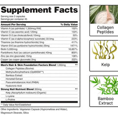 Snap Supplements   Hairtonic for Him 90Ct   30 Servings   Natural Supplement Capsules
