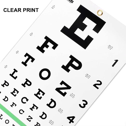 snellen eye chart 22 l x 11 w