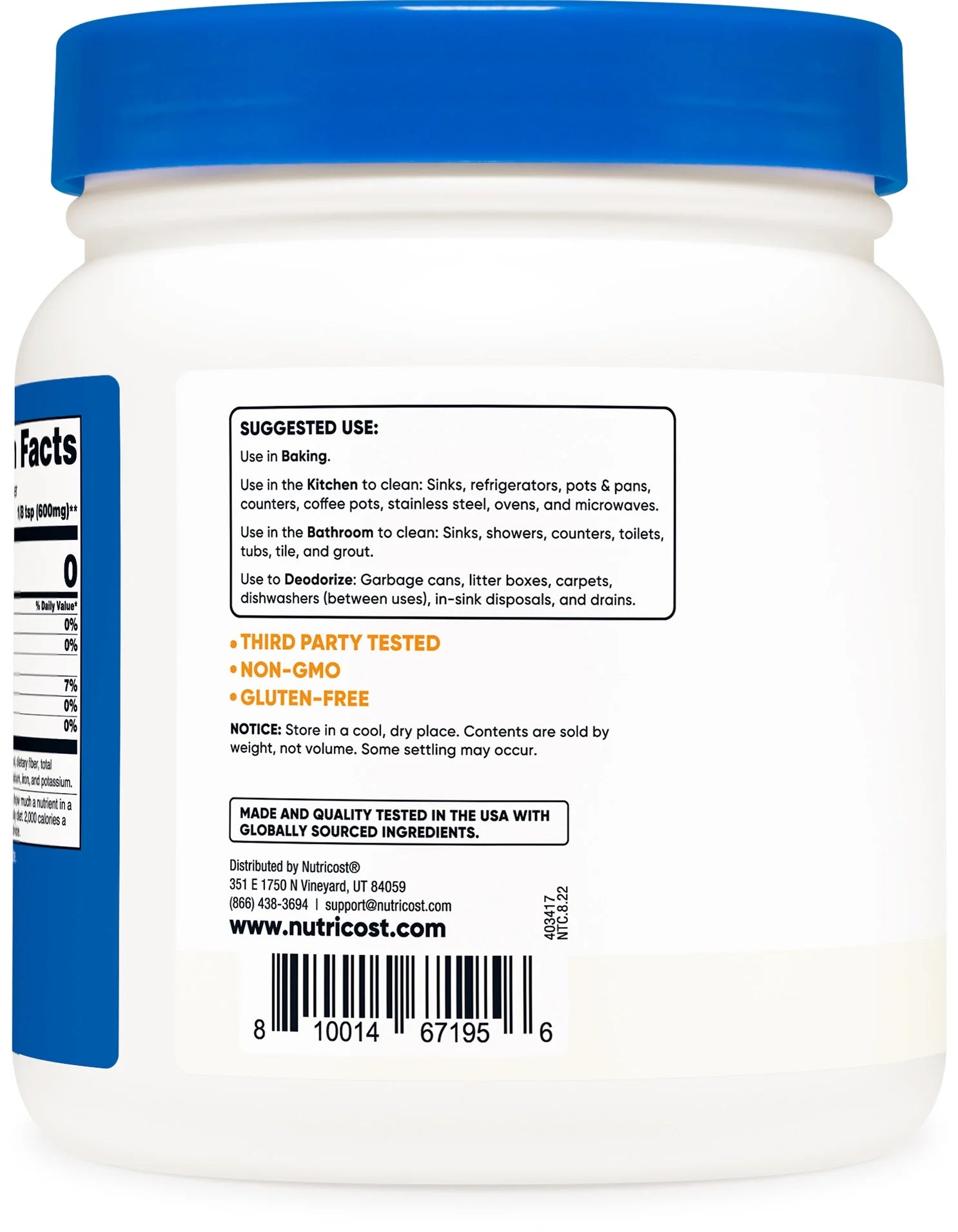 Sodium Bicarbonate (2 LB)   600Mg per Serving, Non Gmo, Gluten Free
