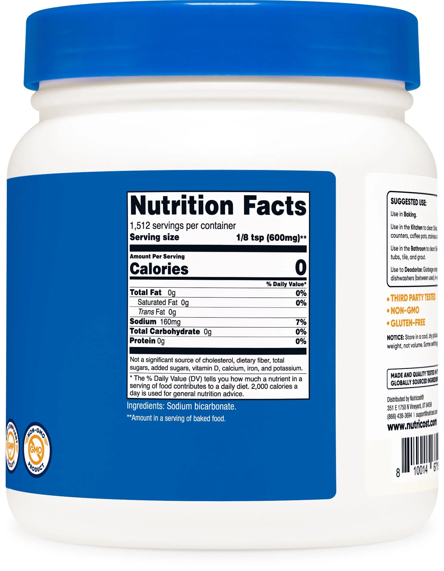 Sodium Bicarbonate (2 LB)   600Mg per Serving, Non Gmo, Gluten Free