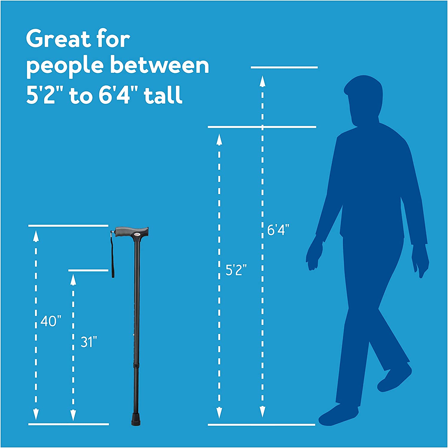 soft grip cane black cp2