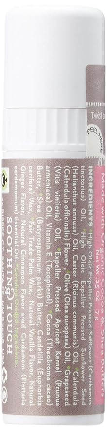 soothing touch lip balm vegan vanilla chai case of 12 25 oz