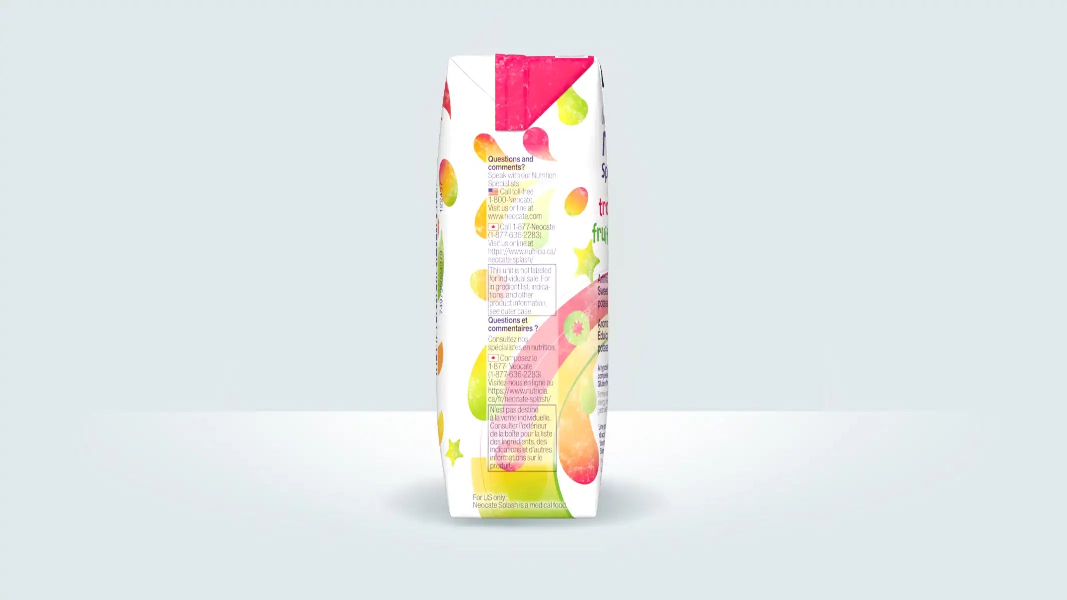 Pediatric Oral Supplement Neocate Splash Tropical Fruit Flavor 8 oz. Carton Liquid Amino Acid Food Allergies,Packaging Type- Each