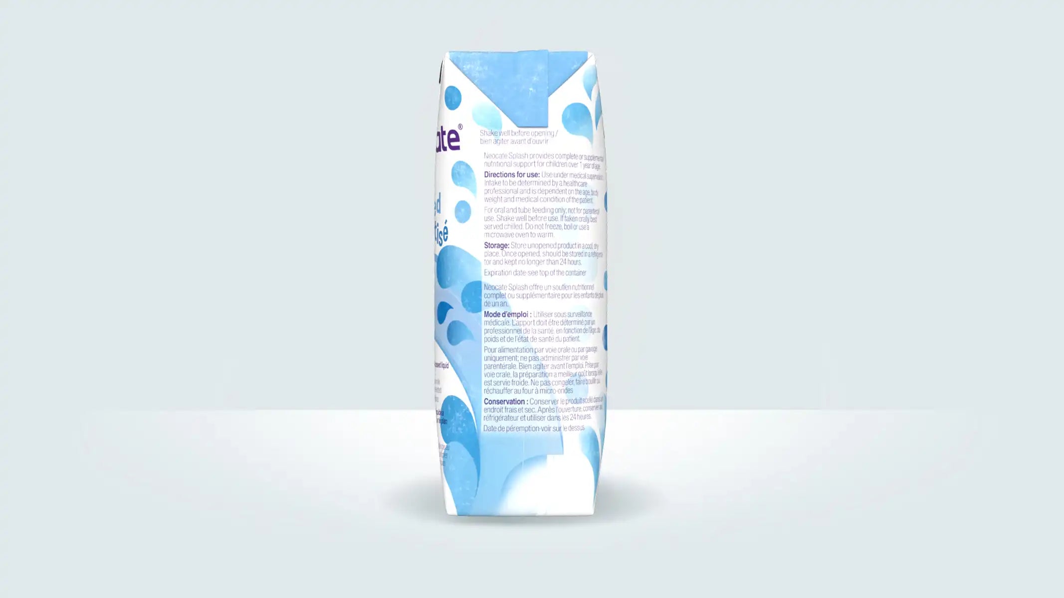 Pediatric Oral Supplement Neocate Splash Unflavored 8 oz. Carton Liquid Amino Acid Food Allergies,Packaging Type- Each