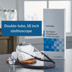sprague stethoscope mckesson black 2 tube 16 inch tube double sided chestpiece packaging type each