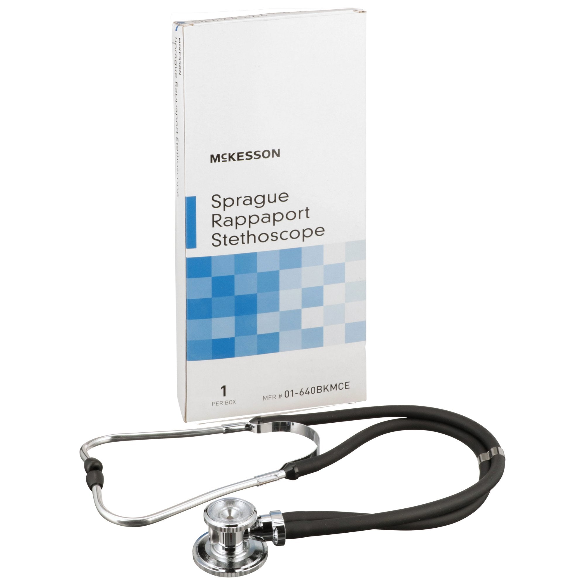 Sprague Stethoscope McKesson Black 2 Tube 16 Inch Tube Double Sided Chestpiece