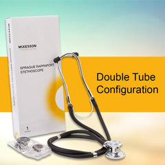 sprague stethoscope mckesson lumeon black 2 tube 22 inch tube double sided chestpiece packaging type each