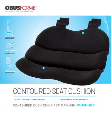 Obus Contoured Seat Cushion Black  (bagged)