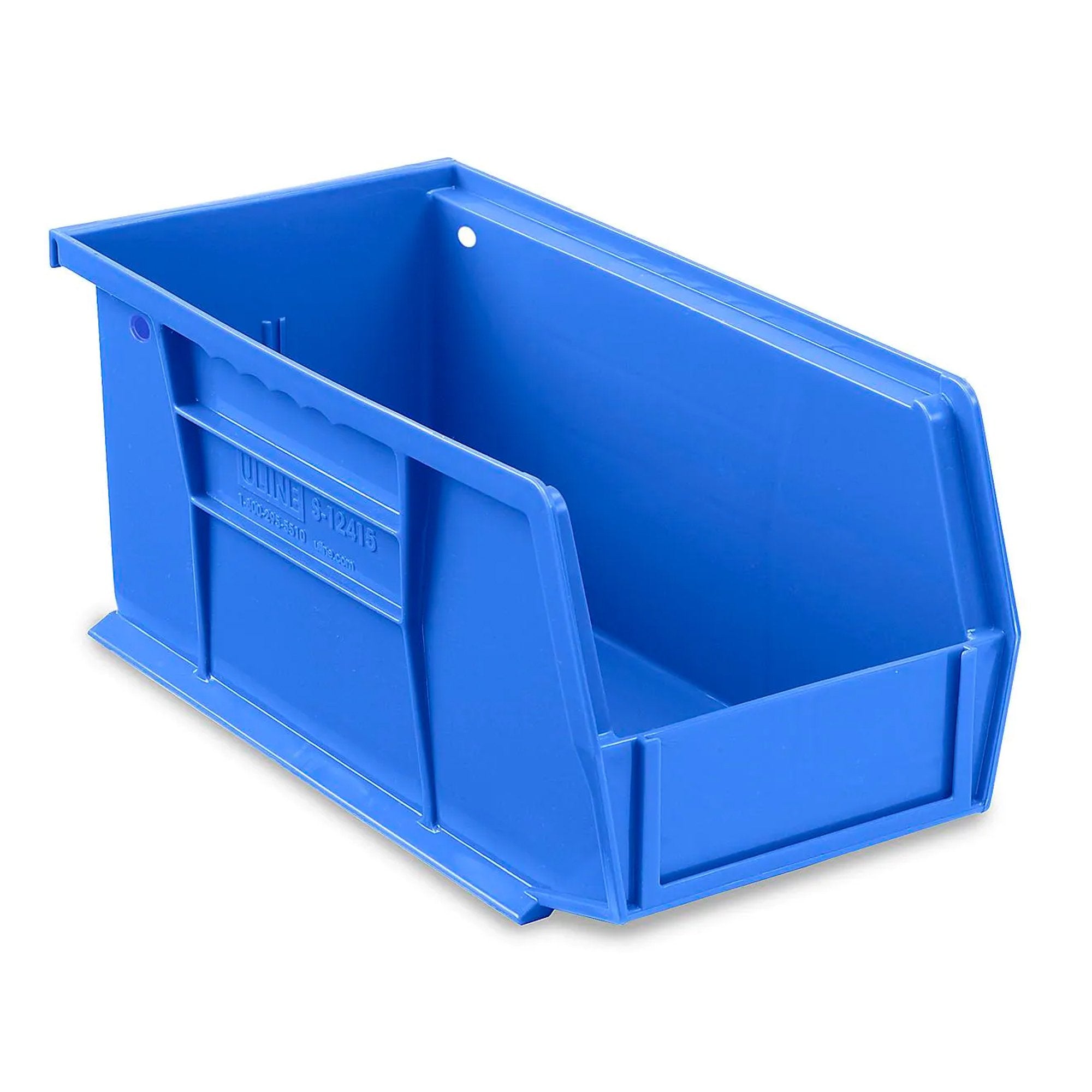Stackable Storage Bin Uline Blue Plastic 5 X 5 1/2 X 11 Inch