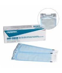 Sterilization Pouch Duo Check Ethylene Oxide (EO) Gas / Steam 3 1/2 X 5 1/4 Inch Self Seal Paper