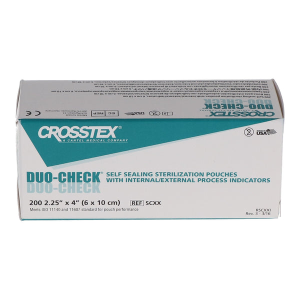 Sterilization Pouch Duo Check Ethylene Oxide (EO) Gas / Steam 2 1/4 X 4 1/2 Inch Transparent / Blue Self Seal Paper / Film