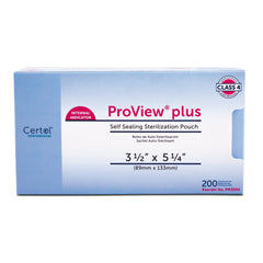 Sterilization Pouch ProView plus Gas / Steam / Chemical Vapor 3 1/2 X 5 1/4 Inch Transparent / Blue Self Seal Paper / Film