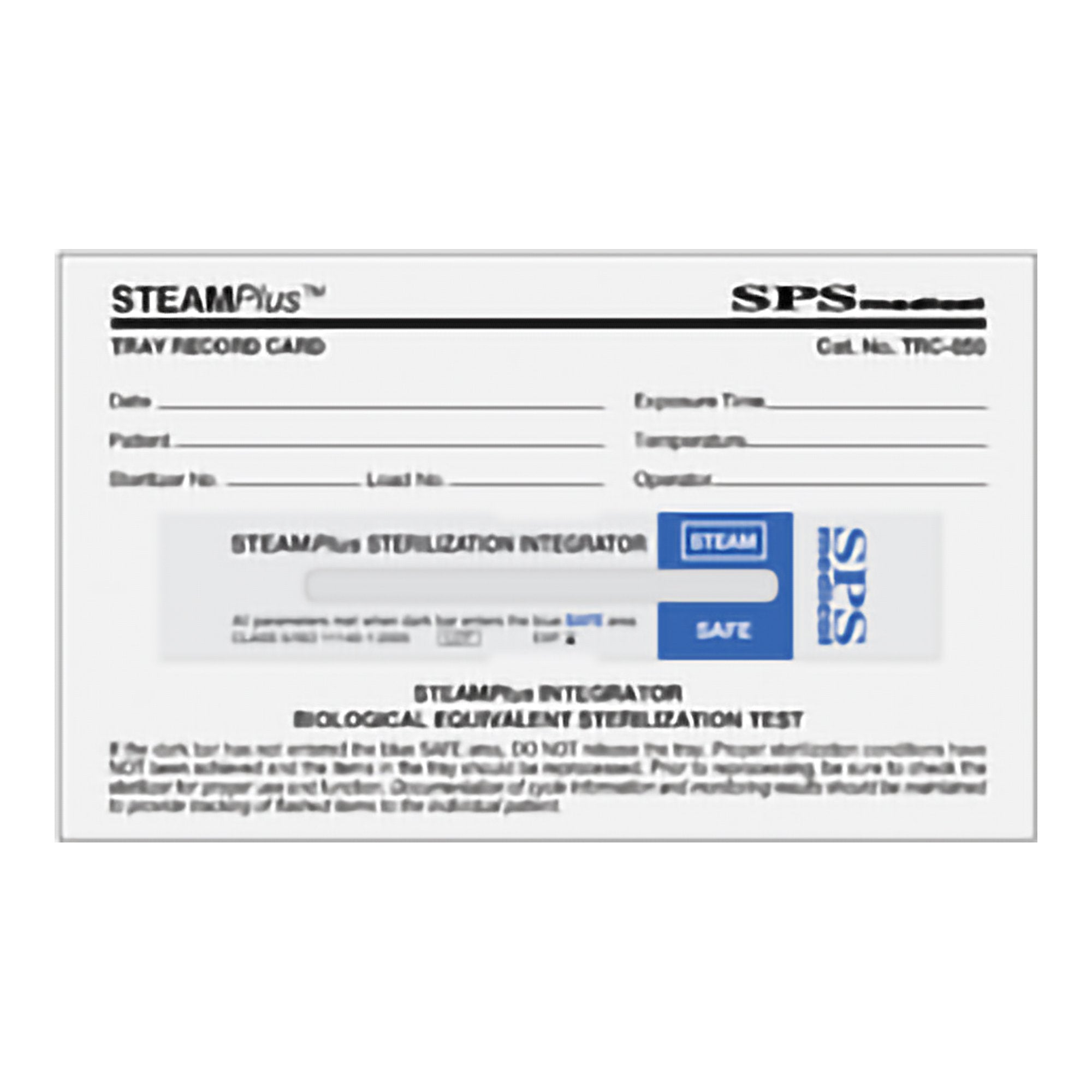 Sterilization Record Card STEAMPlus Steam