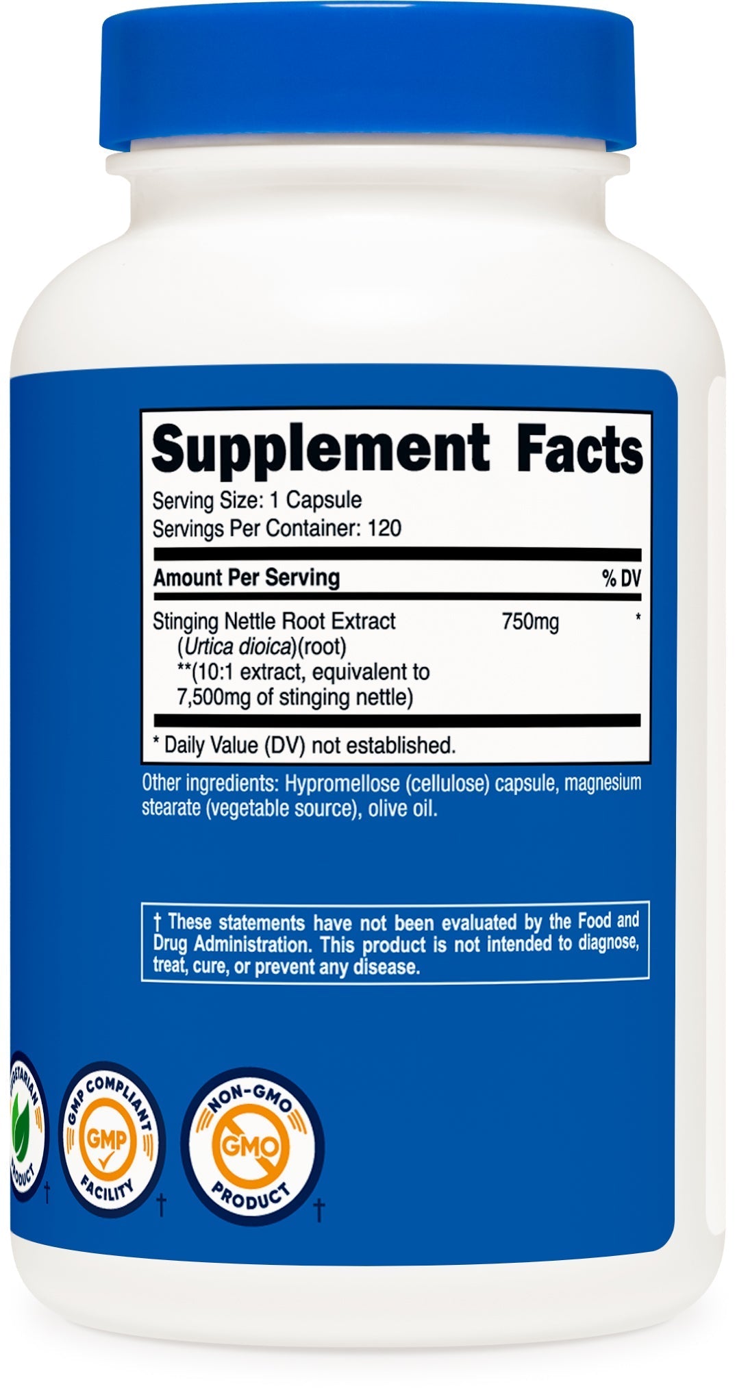 Stinging Nettle Root Extract 7500Mg, 120 Capsules   Vegetarian Friendly Supplement