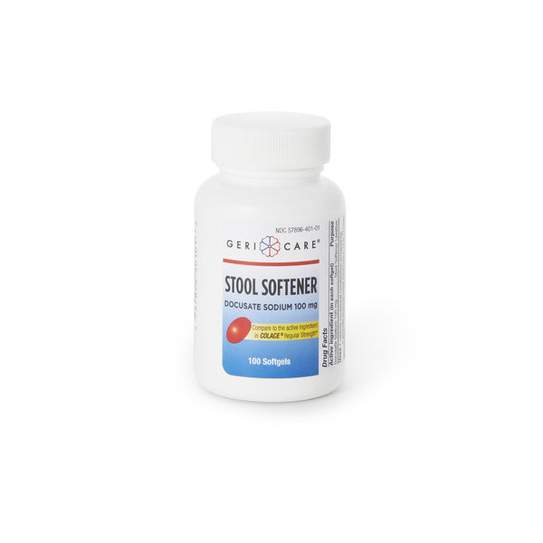 Stool Softener Geri Care Softgel 100 per Bottle 100 mg Strength Docusate Sodium