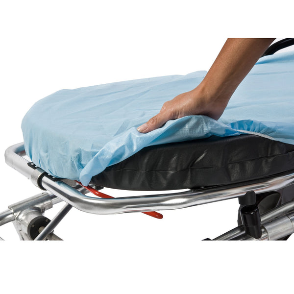 Stretcher Sheet Graham Medical Fitted 30 X 72 Inch Blue Nonwoven Disposable