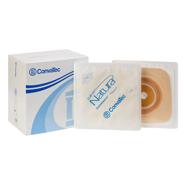 Ostomy Barrier Sur Fit Natura Trim to Fit, Standard Wear Stomahesive Adhesive 38 mm Flange Sur Fit Natura System Hydrocolloid Up to 7/8 Inch Opening 4 X 4 Inch