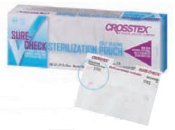 Sterilization Pouch Sure Check Ethylene Oxide (EO) Gas / Steam 5 1/4 X 6 1/2 Inch Transparent Self Seal Film