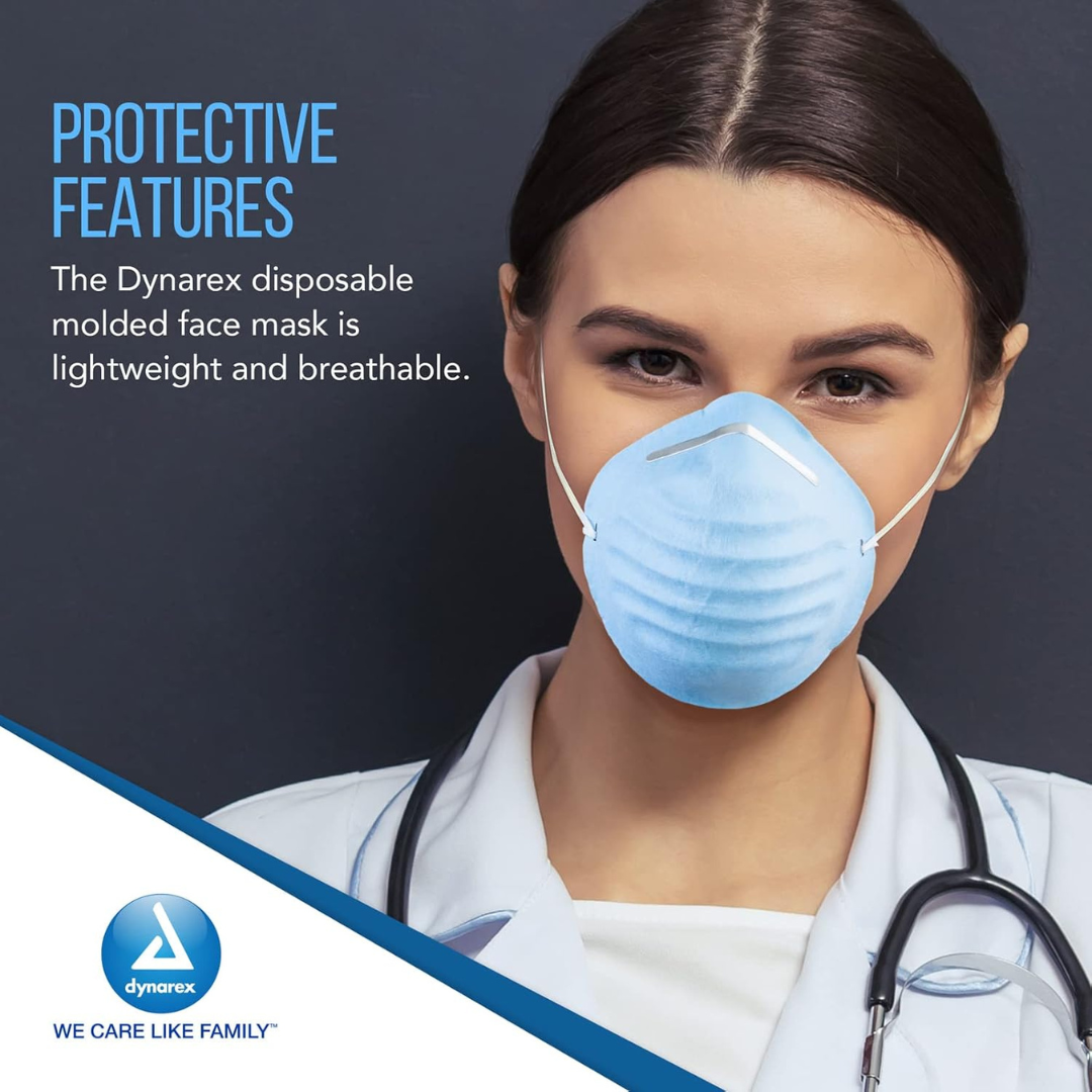 surgical cone shaped face mask bx 50 blue