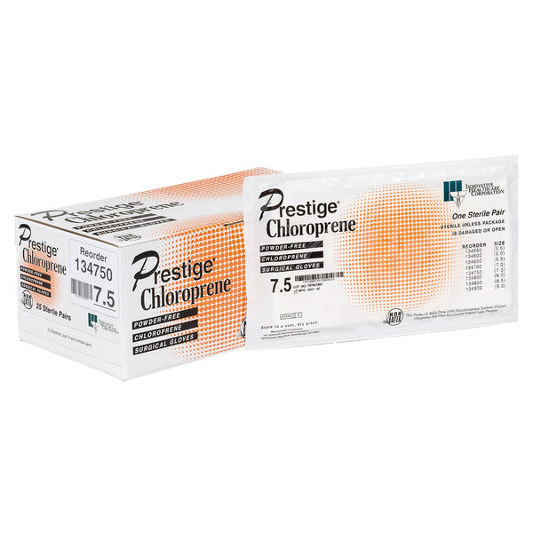 Surgical Glove DermAssist Prestige Size 7.5 Sterile Polyisoprene Standard Cuff Length Fully Textured Ivory Not Chemo Approved