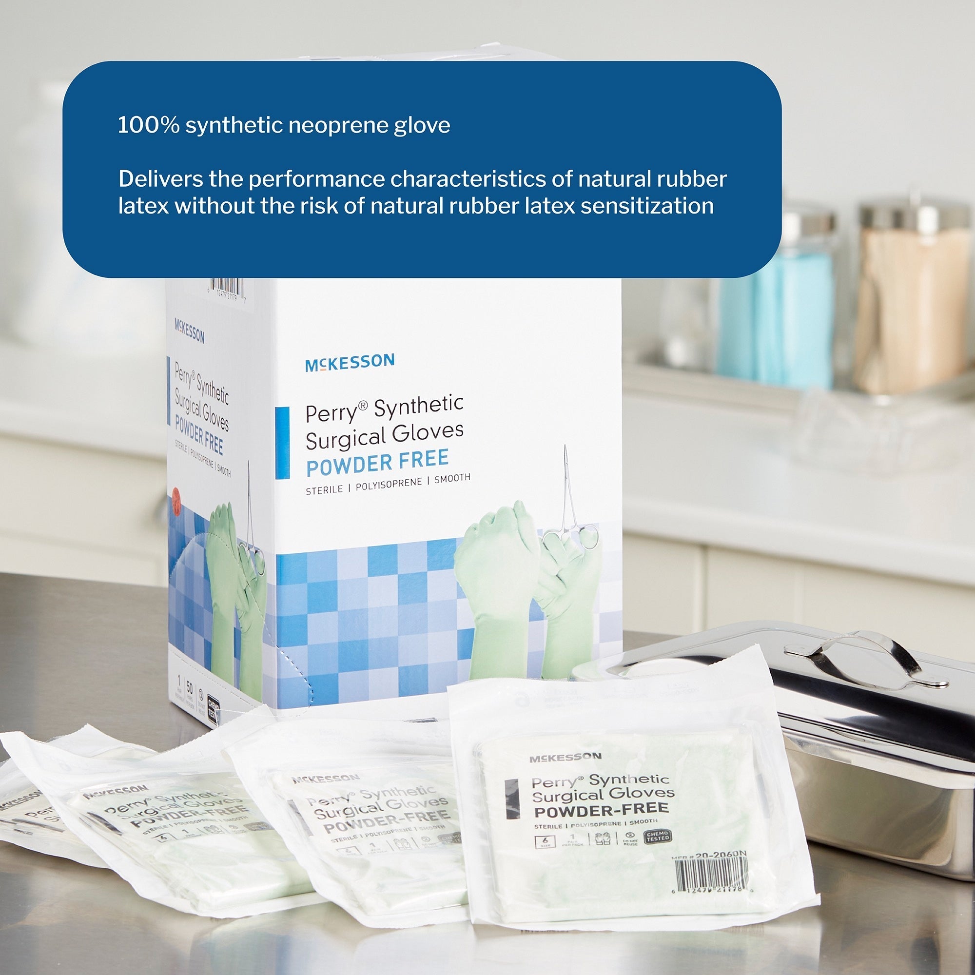 surgical glove mckesson perry performance plus size 6 sterile polyisoprene standard cuff length smooth green chemo tested packaging type box