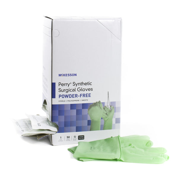 Surgical Glove McKesson Perry Performance Plus Size 8.5 Sterile Polyisoprene Standard Cuff Length Smooth Green Chemo Tested