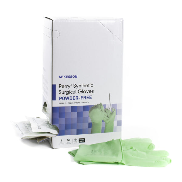Surgical Glove McKesson Perry Performance Plus Size 9 Sterile Polyisoprene Standard Cuff Length Smooth Green Chemo Tested